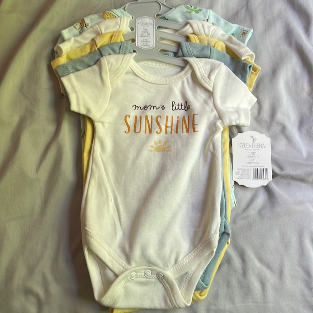 5 pack short sleeve bodysuits